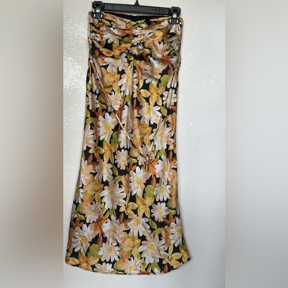 Finders Keepers Strapless Floral Dress - Black, White, Yellow, Green